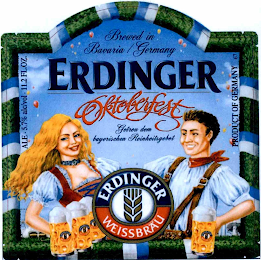BREWED IN BAVARIA GERMANY ERDINGER OKTOBERFEST GETREU DEM BAYERISCHEN REINHEITSGEBOT ERDINGER WEISSBRAU
