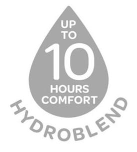 UP TO 10 HOURS COMFORT HYDROBLEND