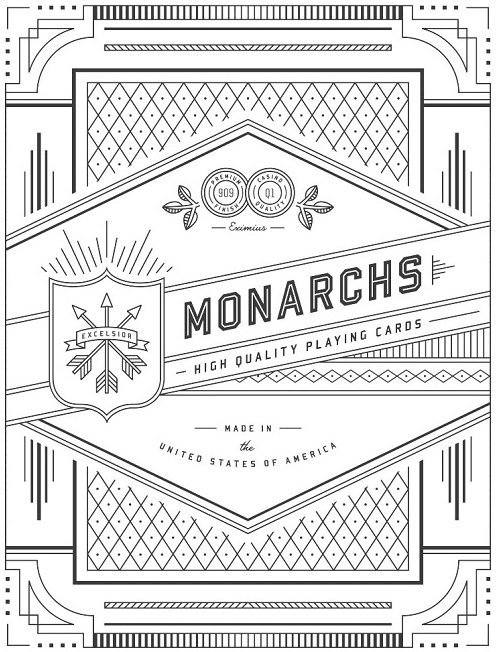 PREMIUM FINISH CASINO QUALITY 909 Q1 EXIMIUS EXCELSIOR MONARCHS HIGH QUALITY PLAYING CARDS MADE IN THE UNITED STATES OF AMERICA