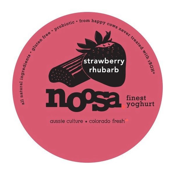 STRAWBERRY RHUBARB NOOSA FINEST YOGHURT AUSSIE CULTURE * COLORADO FRESH